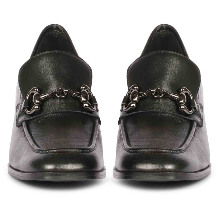 Saint Isha Black Handcrafted Leather Moccasin