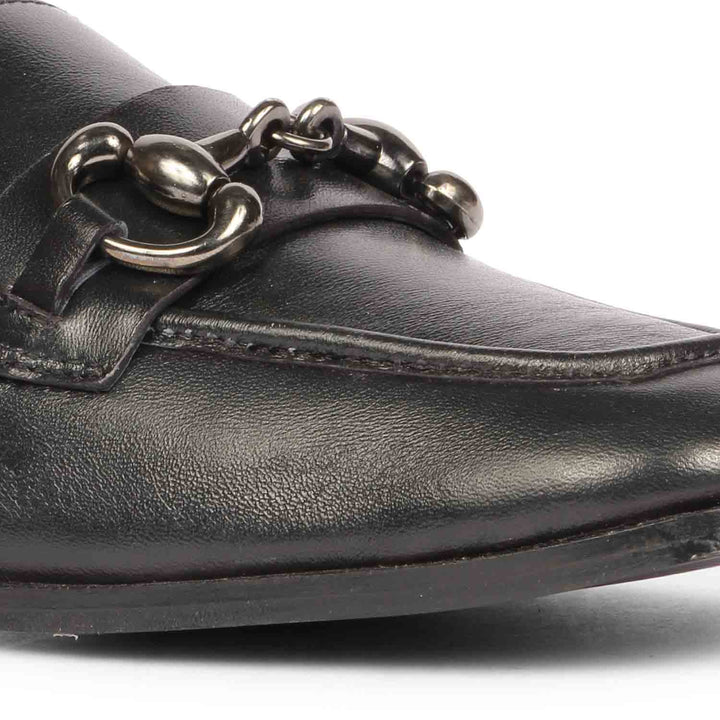 Saint Abelia Black Handcrafted Leather Moccasin