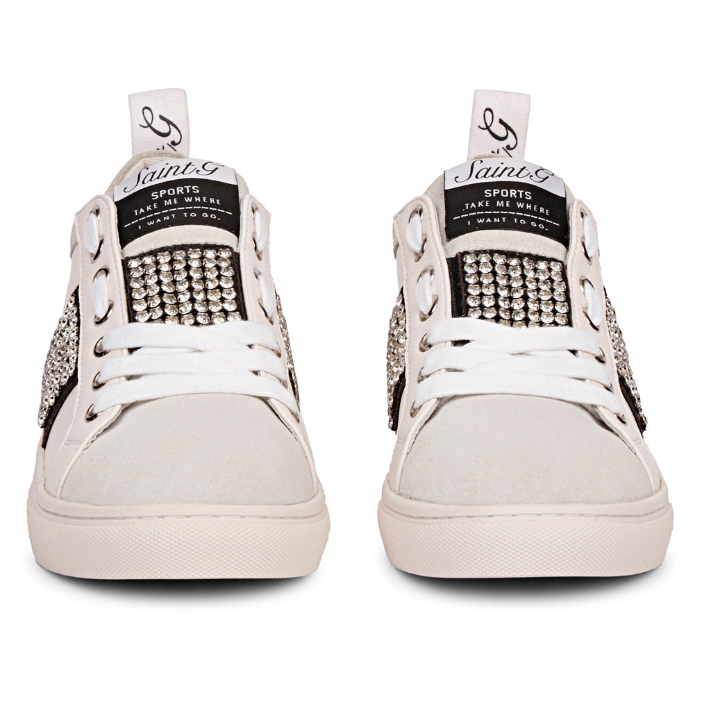 Saint Janet Off White Leather Sneakers - Stylish and comfortable footwear for a trendy look. Elevate your fashion with these chic off-white sneakers.