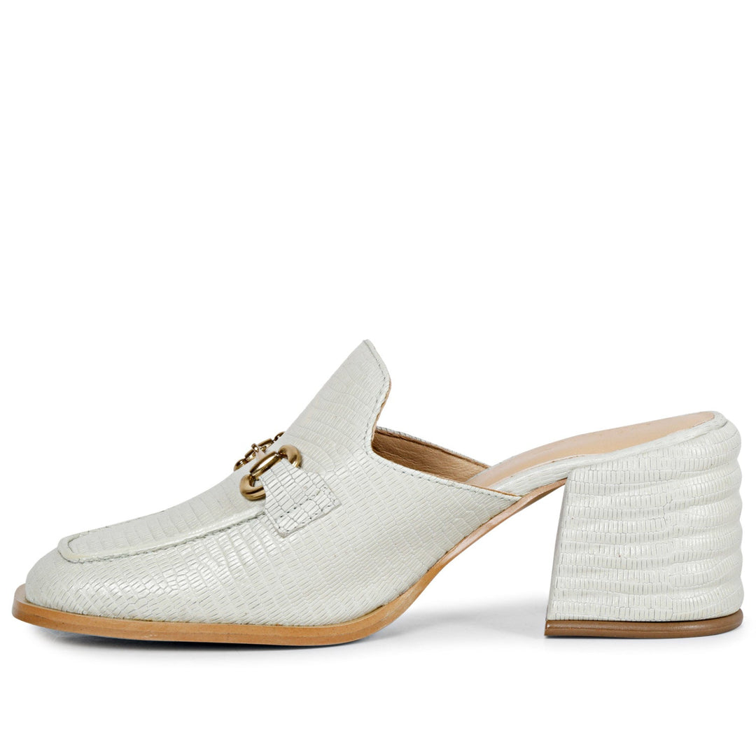 SaintG Womens White Leather Sandals