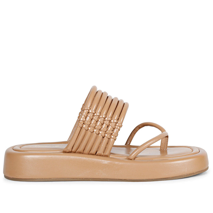 SaintG Womens Brown Leather Sandals