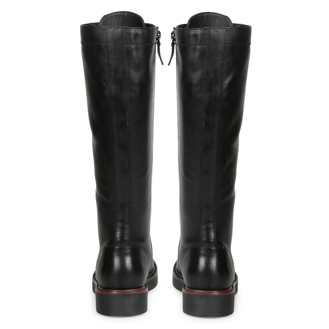 Buy Womens Mercello Lace Up Black Leather High Tongue Tall Boots 40 / Black Buy Womens Mercello Lace Up Black Leather High Tongue Tall Boots 40 / Black