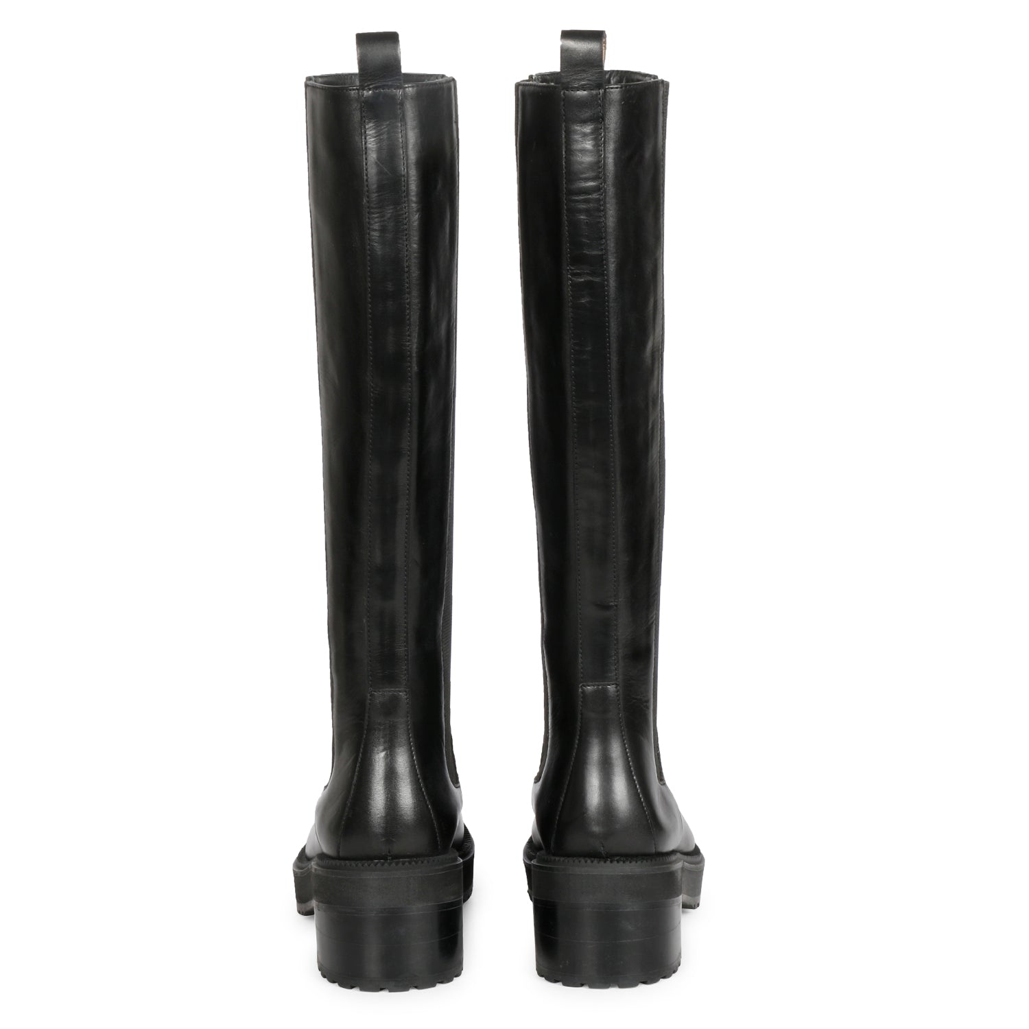 Long black leather boots sale online