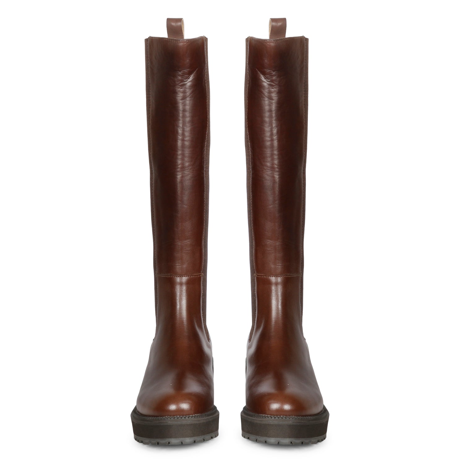 Saint Adriana Brown Leather Knee High Long Boots – SaintG USA