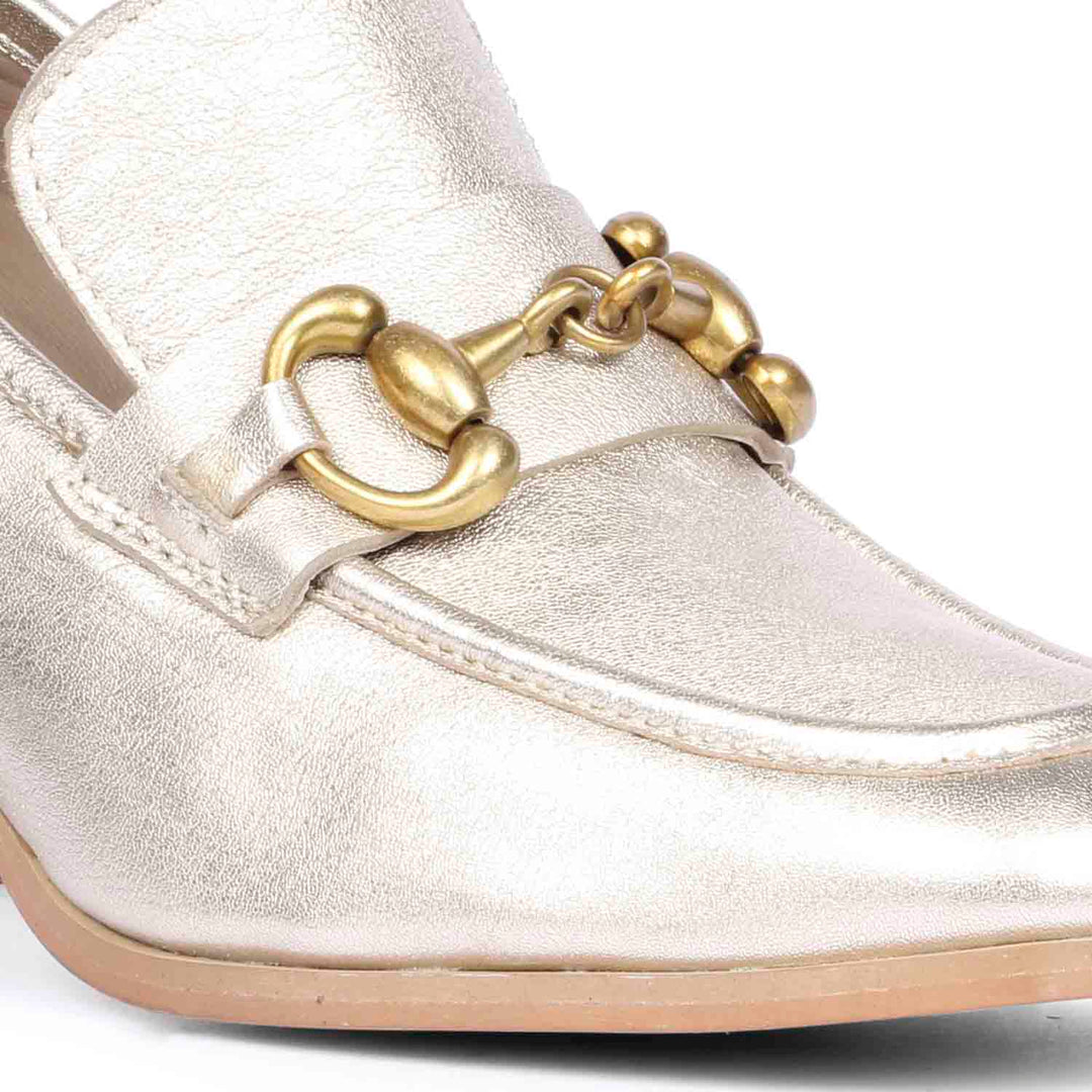 Saint Vera Metallic Gold Leather Handcrafted Shoes