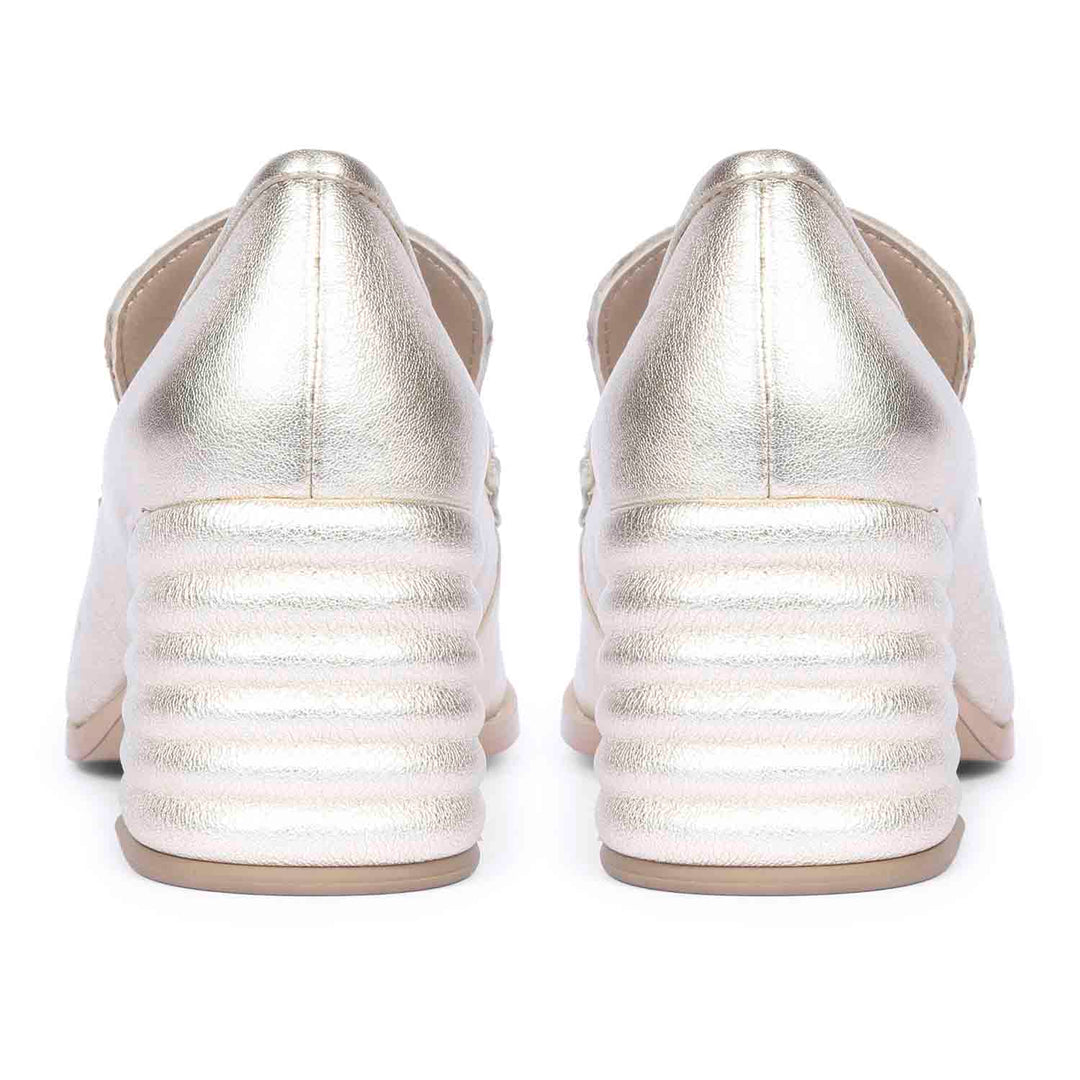 Saint Vera Metallic Gold Leather Handcrafted Shoes