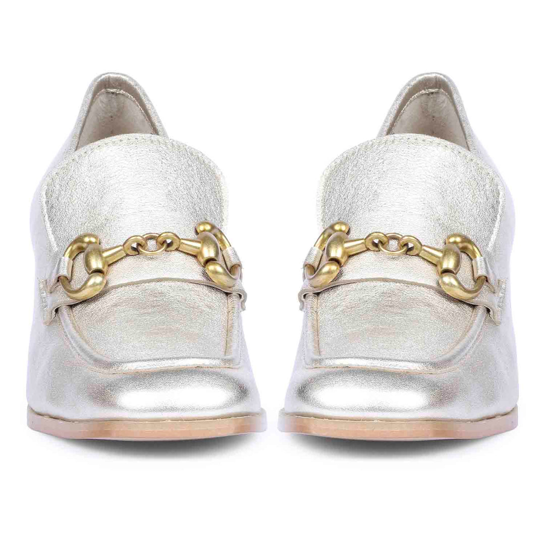 Saint Vera Metallic Gold Leather Handcrafted Shoes