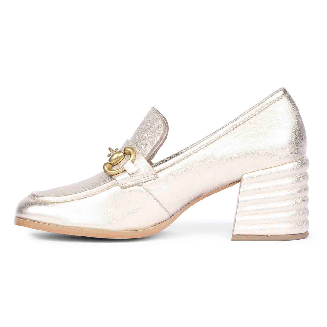 Saint Vera Metallic Gold Leather Handcrafted Shoes