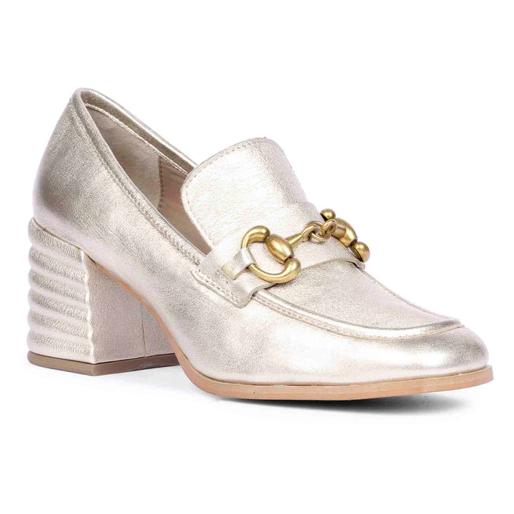 Saint Vera Metallic Gold Leather Handcrafted Shoes