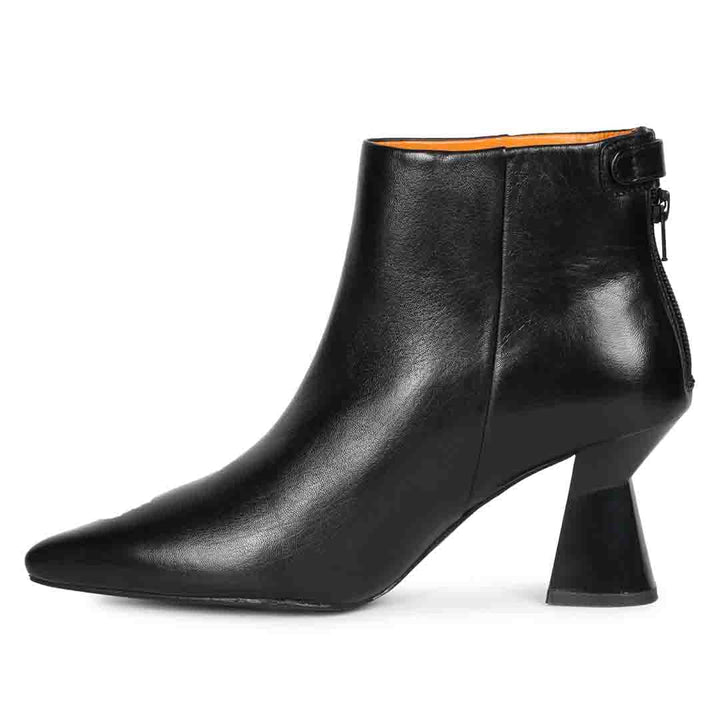 Saint Mélanie Black Leather Back Zip Ankle Boots