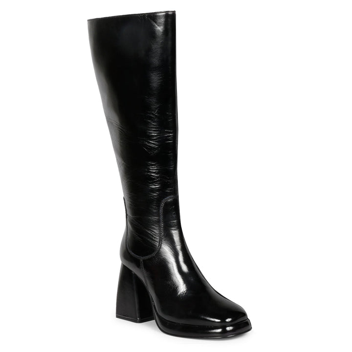 Saint Jolène Black Harrod Patent Leather Long Boots