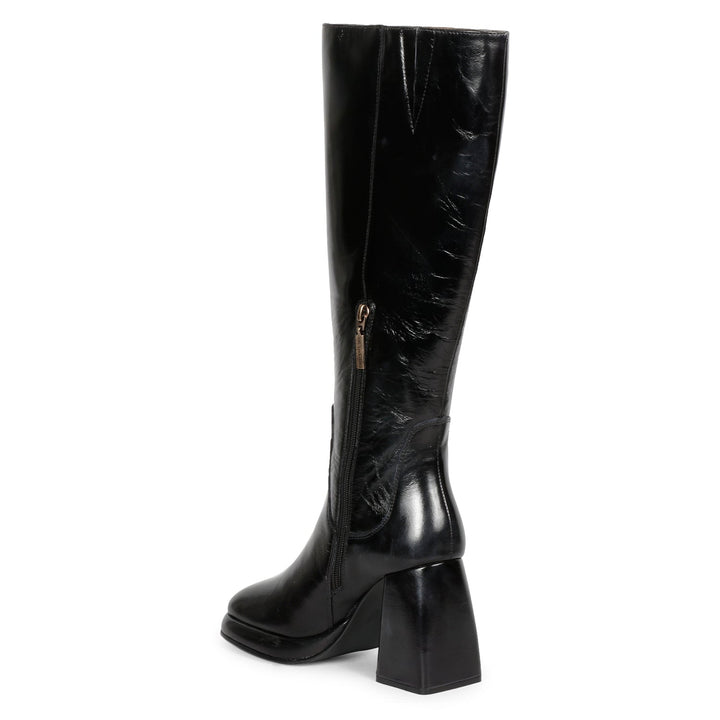 Saint Jolène Black Harrod Patent Leather Long Boots