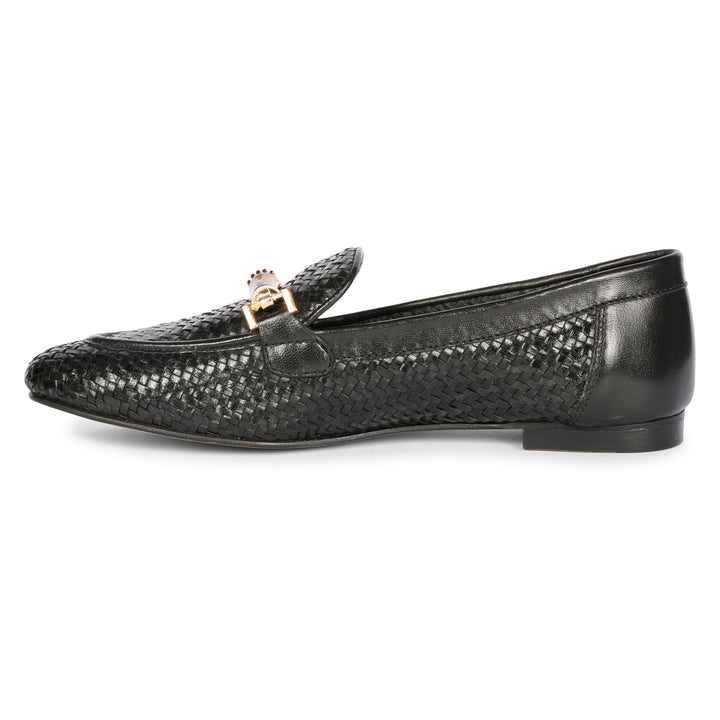 Saint Marisa Black  Woven Moccasins