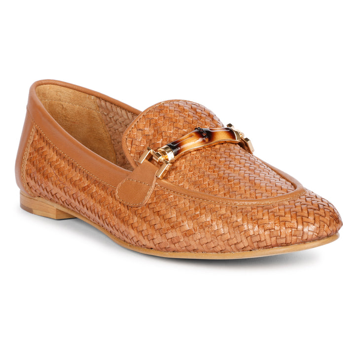 Saint Marisa Cuoio Woven Moccasins