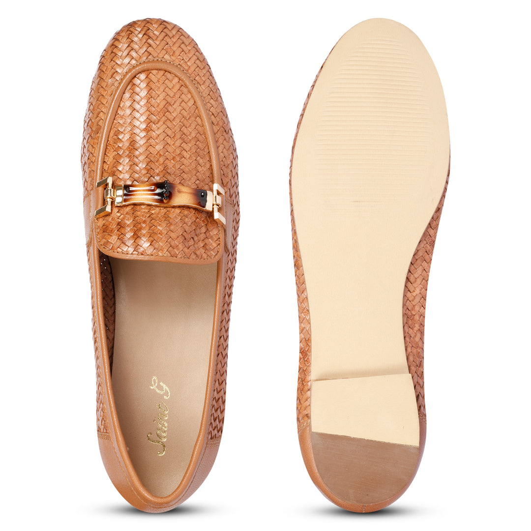 Saint Marisa Cuoio Woven Moccasins