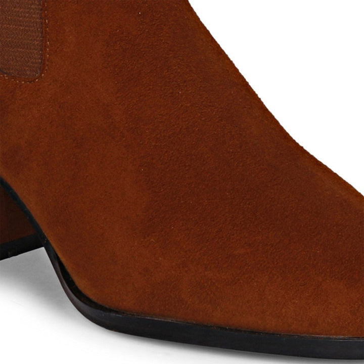 Refined Saint Rachel Cognac Leather High Ankle Boots - Step into sophistication with these premium leather boots, adding a touch of timeless elegance to your ensemble