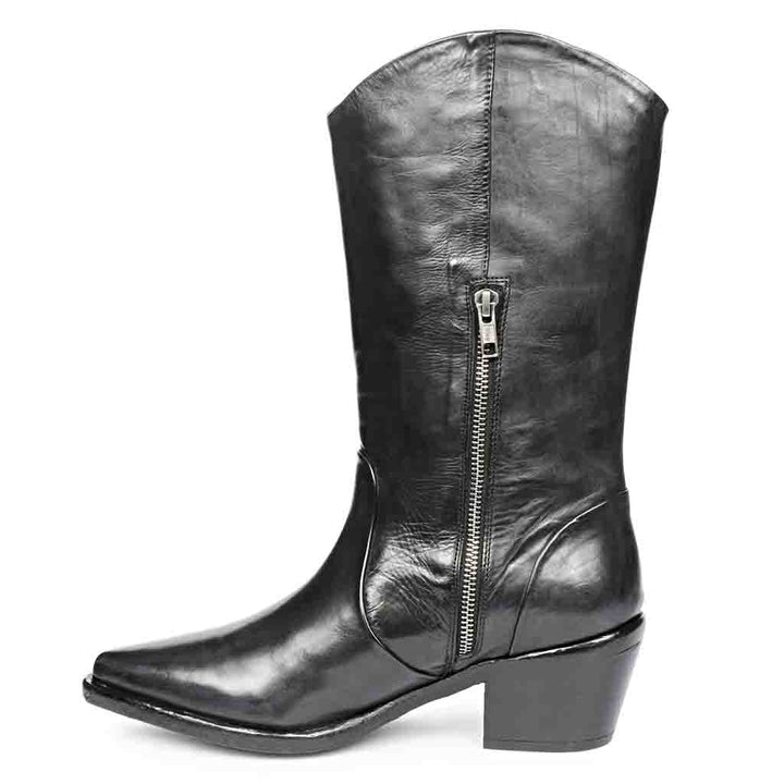 Saint Myla Black Leather Washed Calf Boot