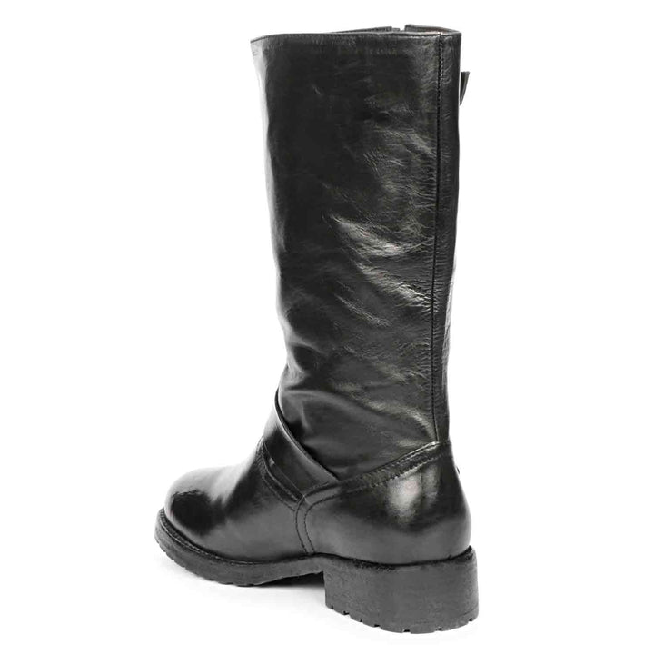 Saint Nova Black Leather Washed Calf Boot