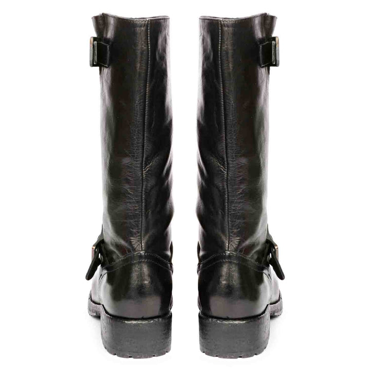 Saint Nova Black Leather Washed Calf Boot