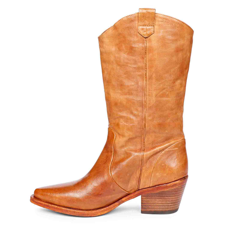 Saint Lara Cognac Leather Washed Calf Boot