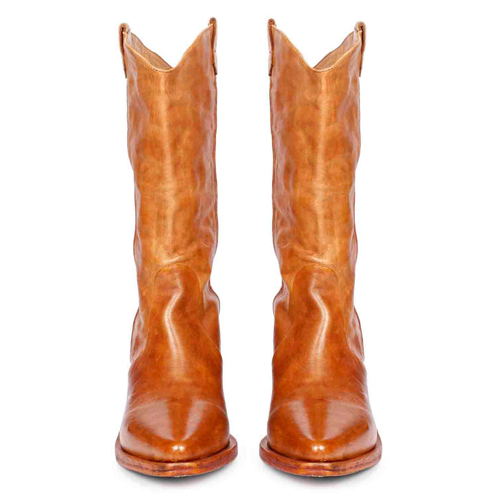 Saint Lara Cognac Leather Washed Calf Boot