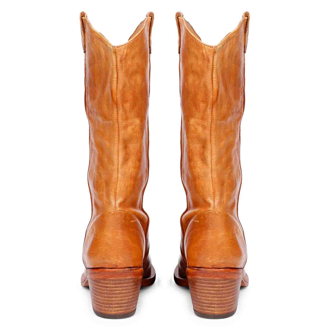 Saint Lara Cognac Leather Washed Calf Boot