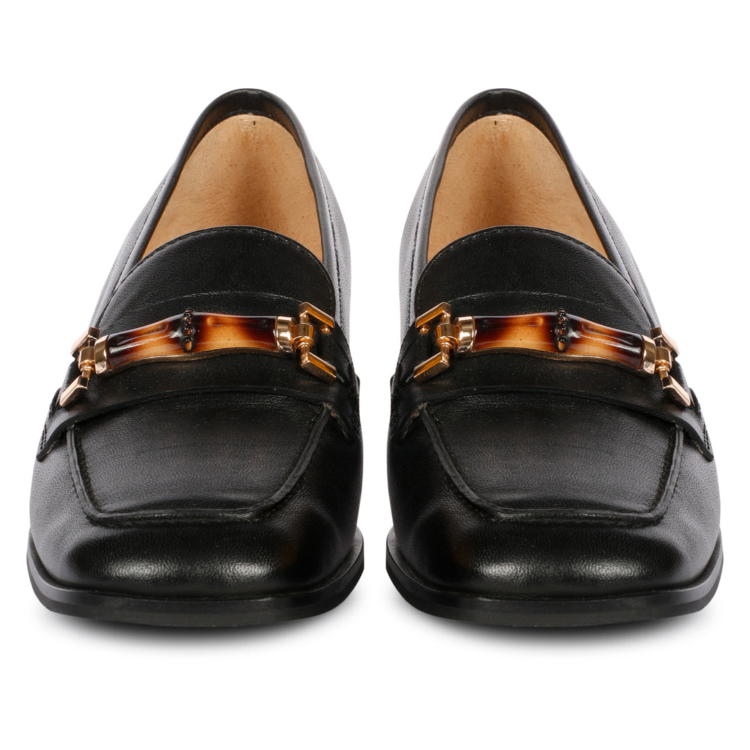 SAINT  JENAH LEATHER BLACK HANDCRAFTED SHOES