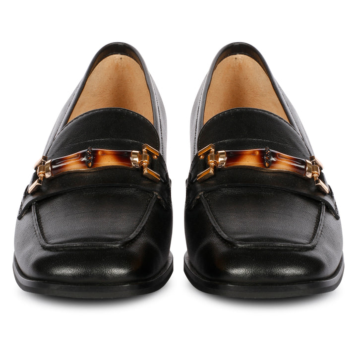 SAINT  JENAH LEATHER BLACK HANDCRAFTED SHOES