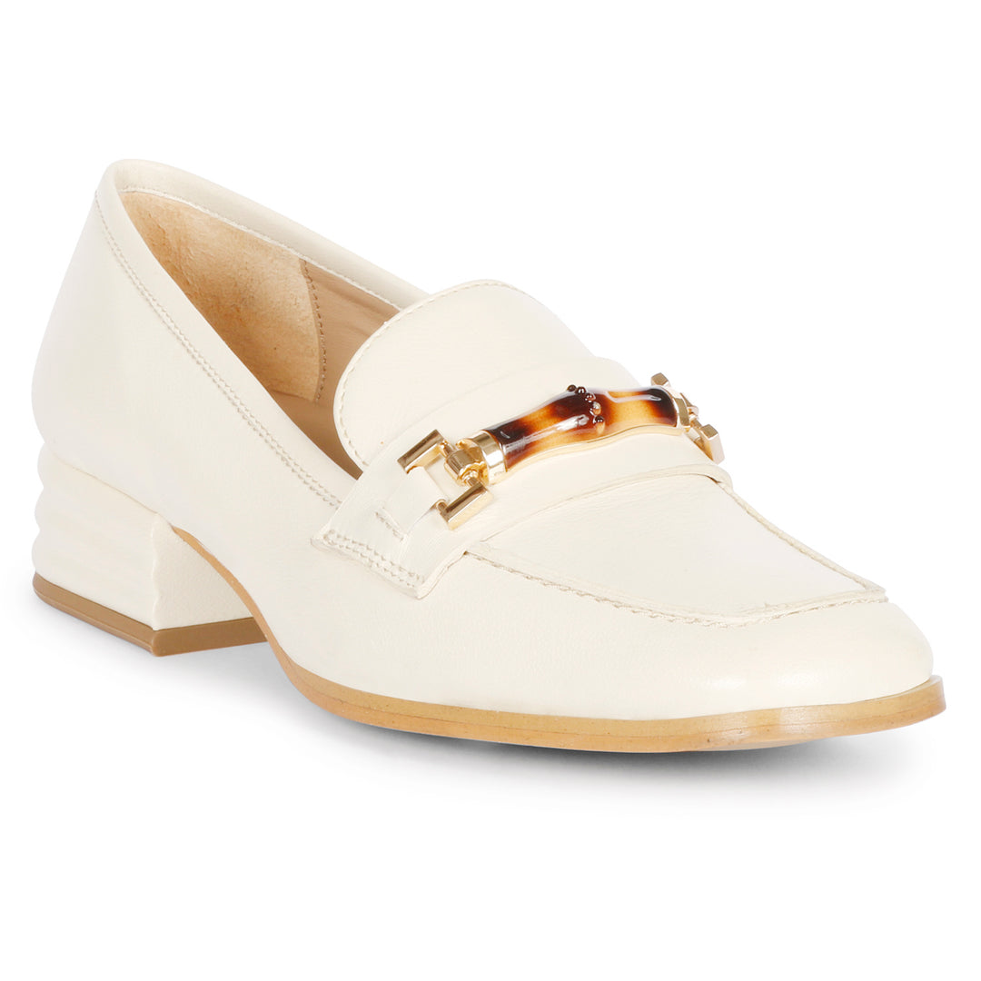 SAINT  JENAH LEATHER OFF WHITE HANDCRAFTED SHOES