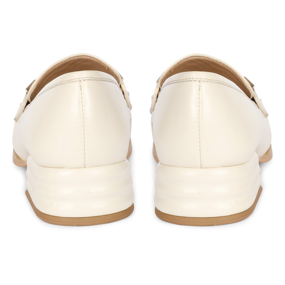 SAINT  JENAH LEATHER OFF WHITE HANDCRAFTED SHOES