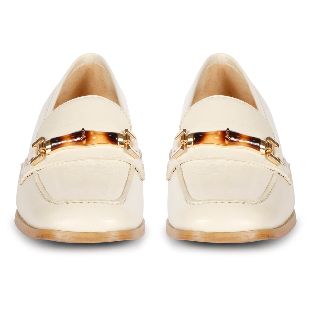 SAINT  JENAH LEATHER OFF WHITE HANDCRAFTED SHOES