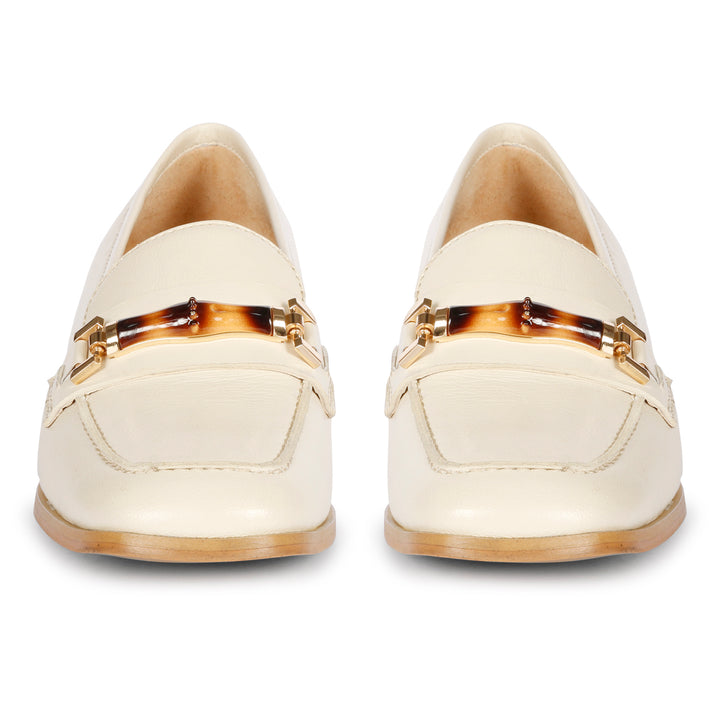 SAINT  JENAH LEATHER OFF WHITE HANDCRAFTED SHOES