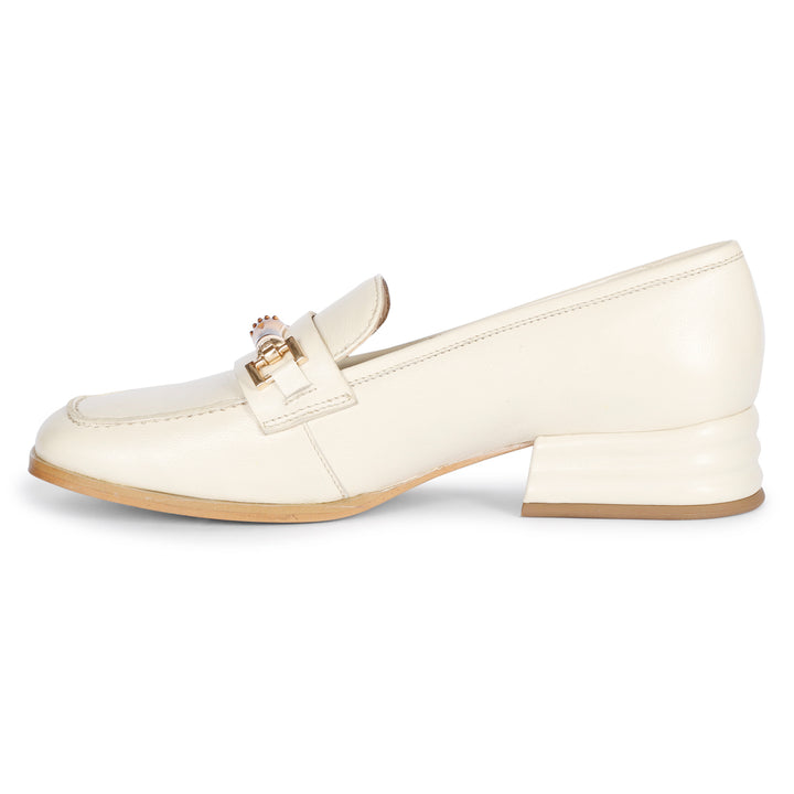 SAINT  JENAH LEATHER OFF WHITE HANDCRAFTED SHOES