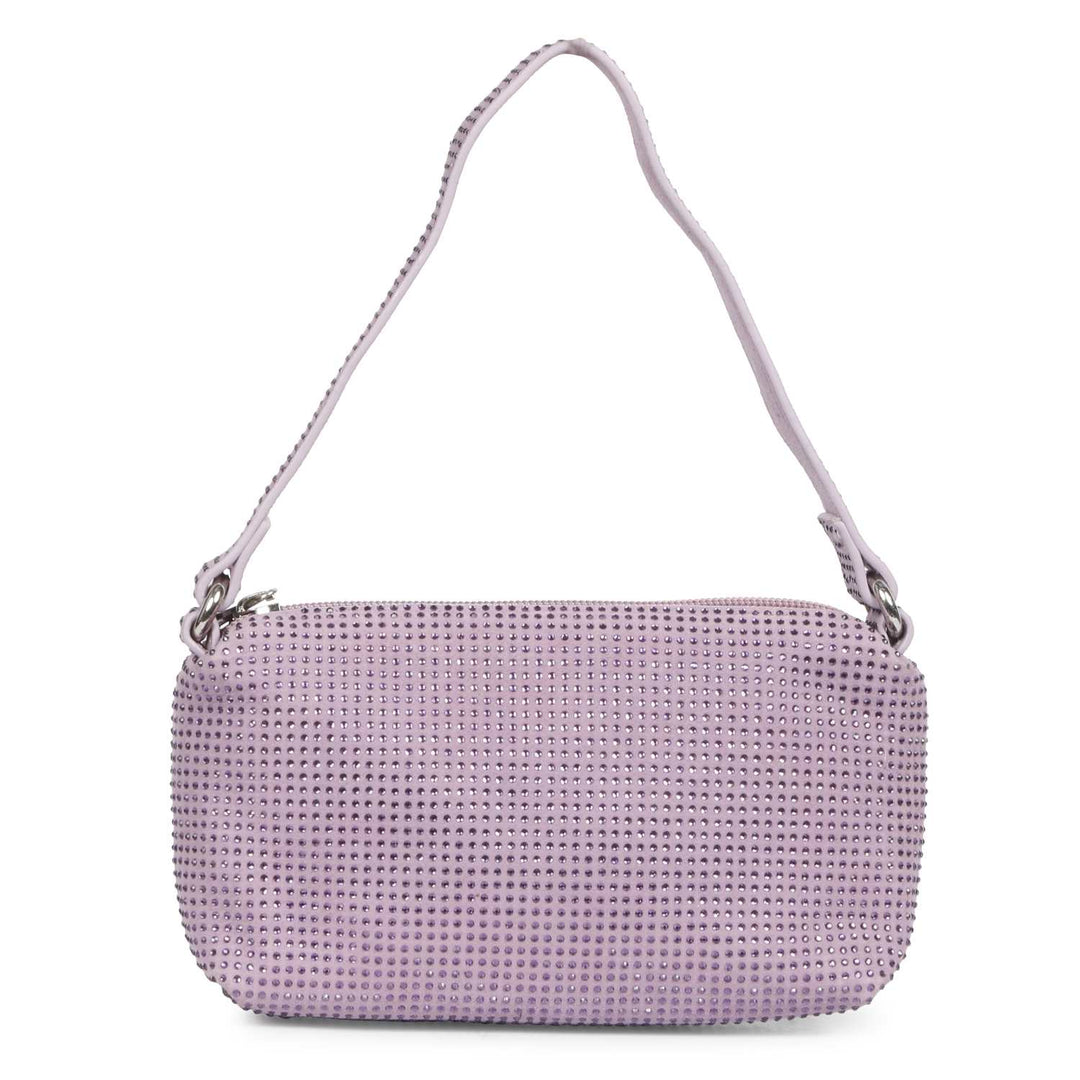 Aria Crystal Embellished Lilac Leather Mini Handbags