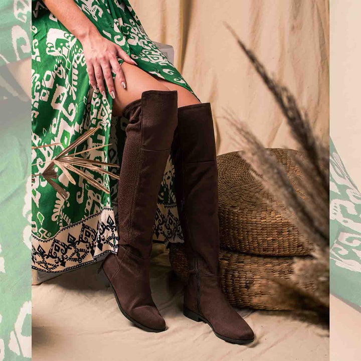 Saint Isabella Brown Strech Suede above the knee boots