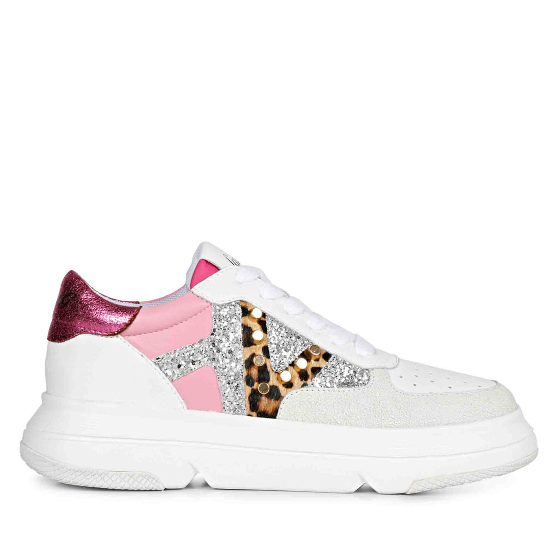 Saint Antea Pink Stud Accent Shoes for a Trendy Look