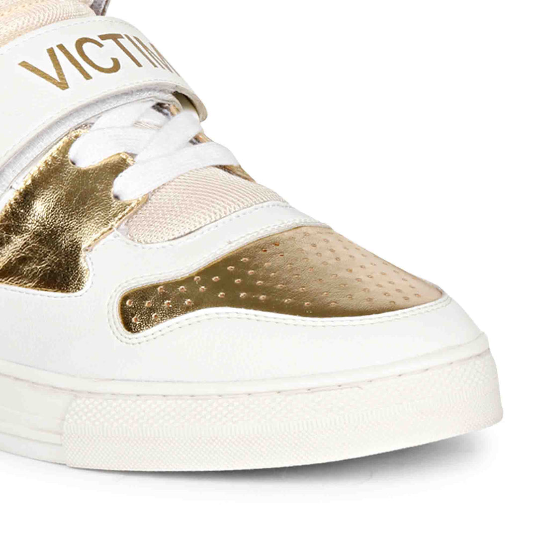 Saint Rowan White & Gold Leather Sneakers