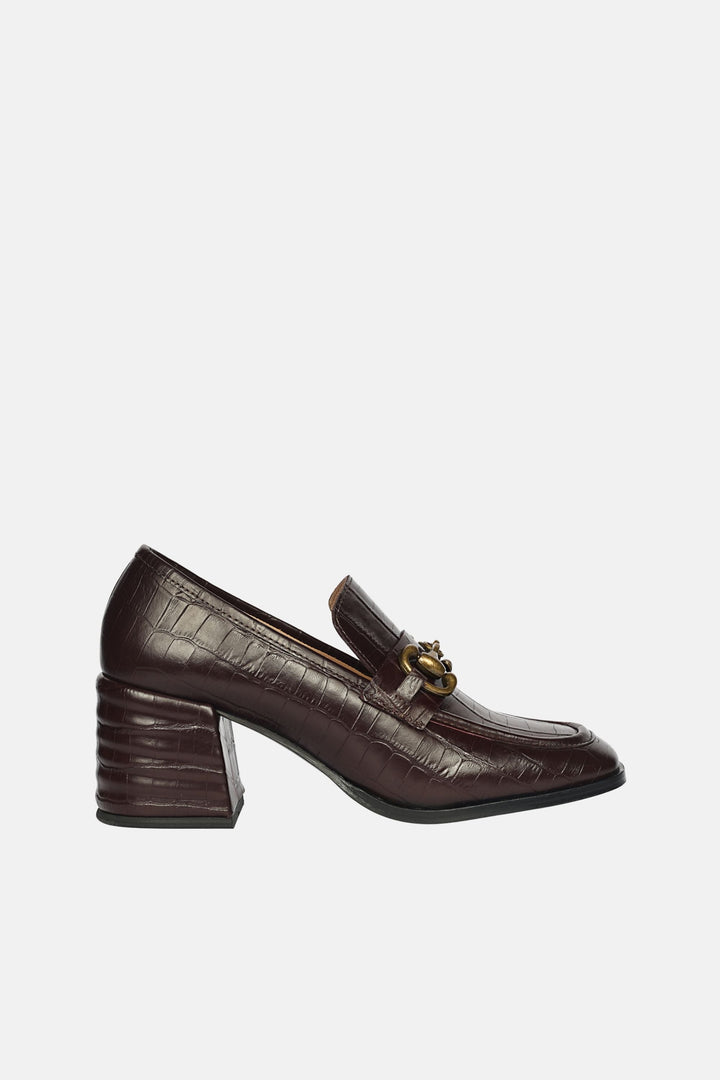 Isha Croco - Heeled Loafers