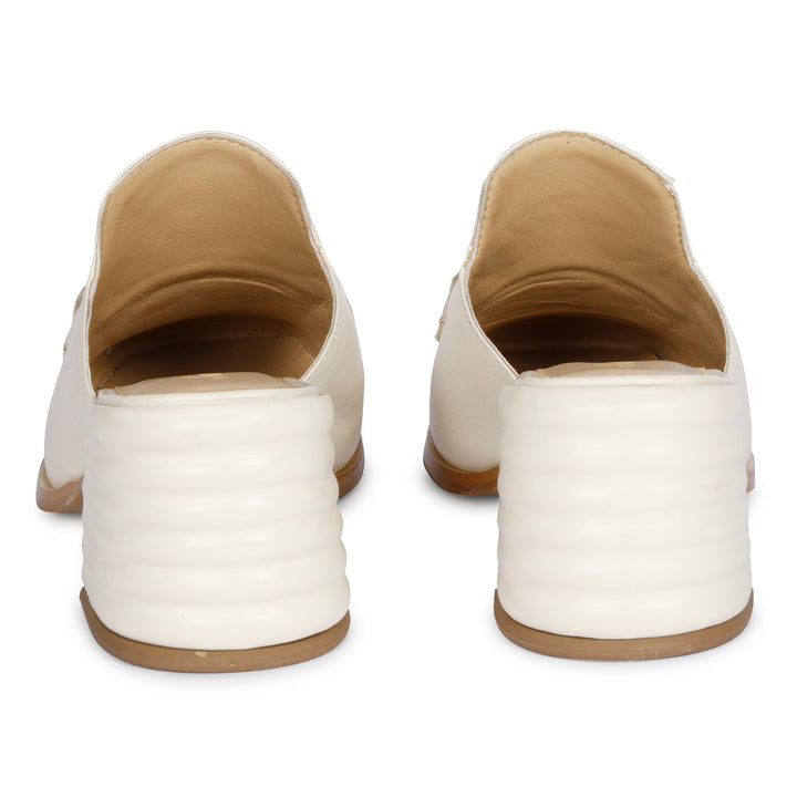 Saint Julia Off White Leather Mule