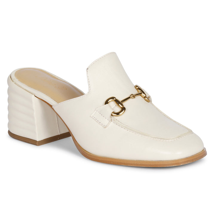 Saint Julia Off White Leather Mule