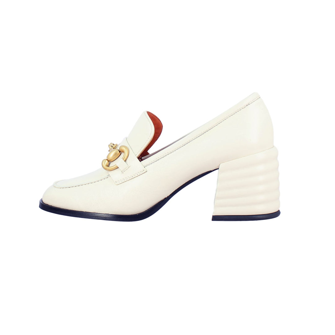 Saint Vera Off White Leather Handcrafted Shoes