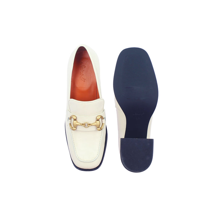 Saint Vera Off White Leather Handcrafted Shoes