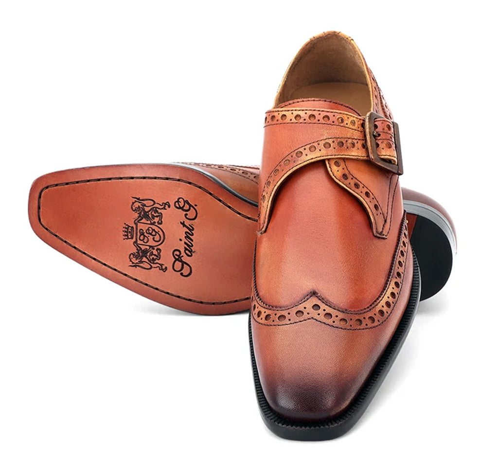 Saint Gerardo Tan Leather Single Monk Brogue