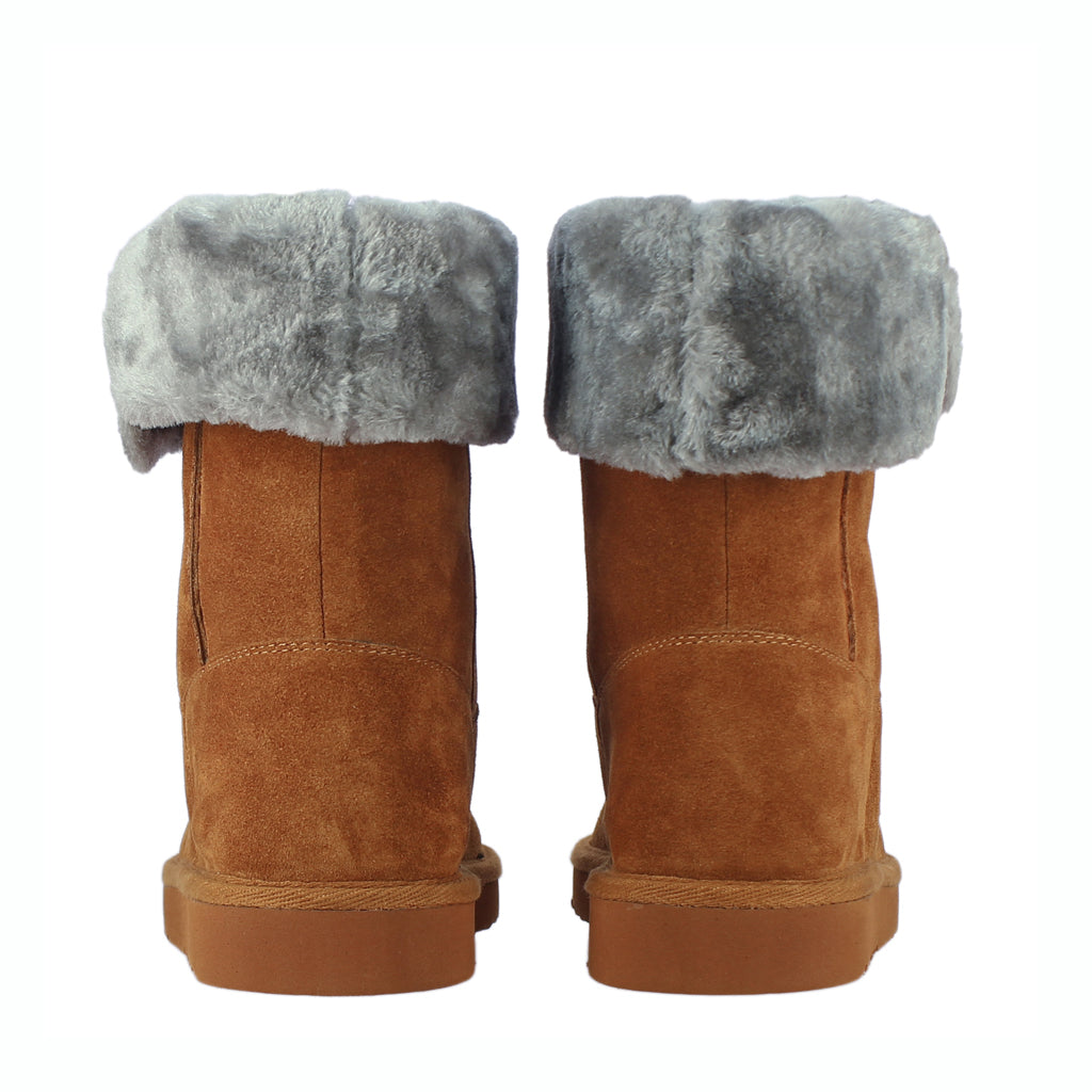 Tan Suede Leather Designer Boots