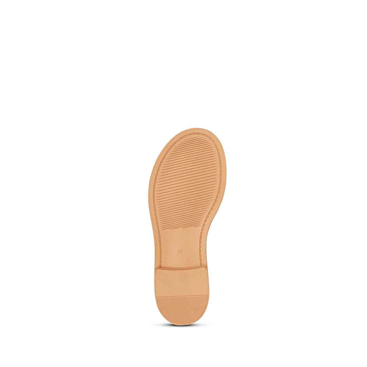 ViviBlu Amber White Leather Flat Sandals