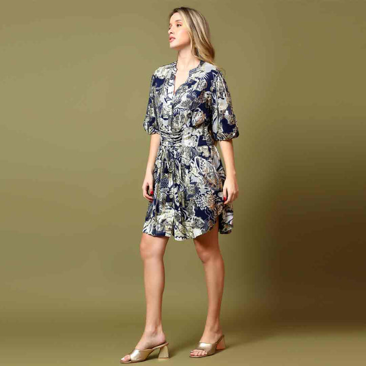 Saint Lucie Womens Multi Colour Printed Viscose Lurex Dress