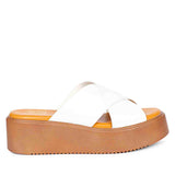 Viviblu Yasmin White Leather Platform Sandals