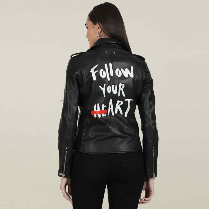 Saint Saira Black Leather Women Jackets