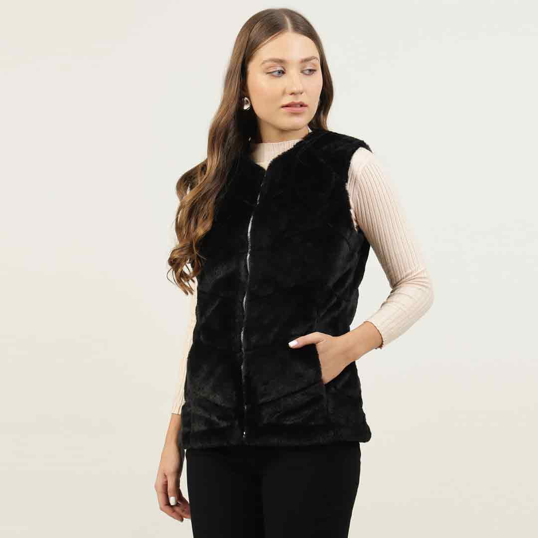 Saint Renata Black Fur Leather Women Jackets