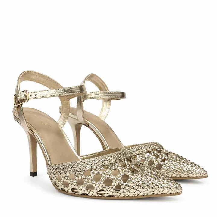 Saint Kylie Silver Crystal Bow Hot Pink Leather Pumps
